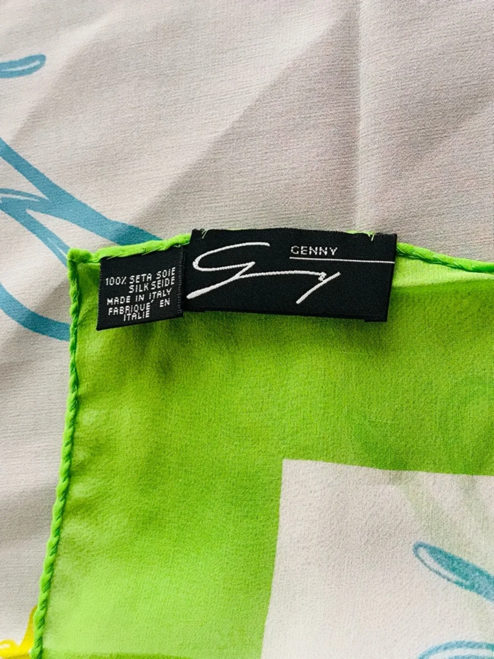 Vintage Genny 100% Silk Scarf Made in Italy 33x34